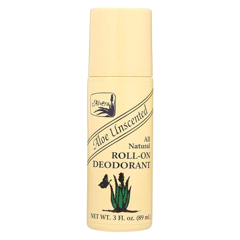 Alvera All Natural Roll-On Deodorant, Aloe Unscented, 3 oz, Pack of 3 - Image 1